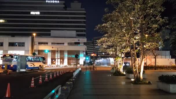 Токийская Реконструкция Запланирована Ночь — стоковое видео