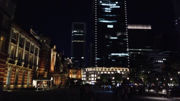 Tokyo Station Otemachi Marunouchi Night View — Stock Video
