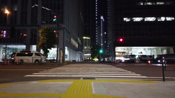 Tokioter Bahnhof Otemachi Marunouchi Night View — Stockvideo