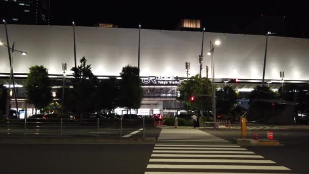 Tokyo Istasyonu Otemachi Marunouchi Gece Manzarası — Stok video