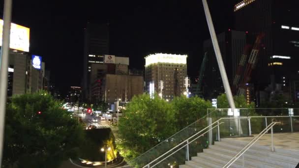 Tokyo Istasyonu Otemachi Marunouchi Gece Manzarası — Stok video