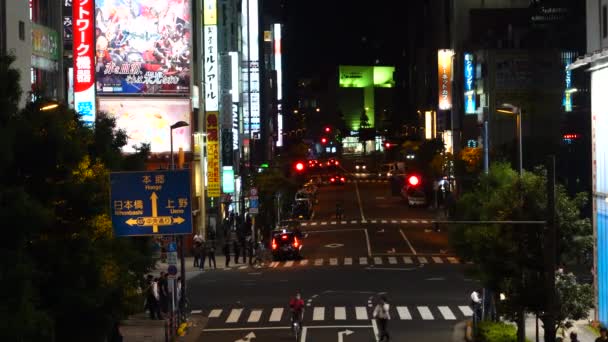 Tokio Akihabara Vista Nocturna — Vídeos de Stock