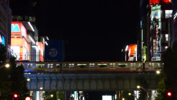 Wgląd Nocy Tokio Akihabara — Wideo stockowe