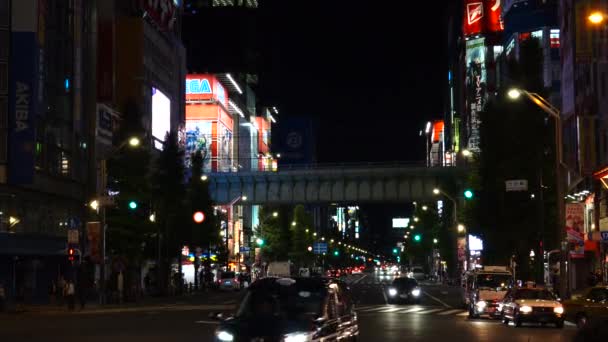 Tokio Akihabara Vista Nocturna — Vídeo de stock