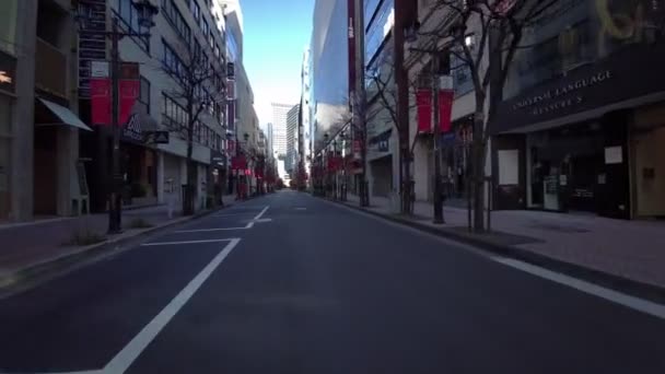 Tokyo Ginza Nyårsdag Cykling — Stockvideo