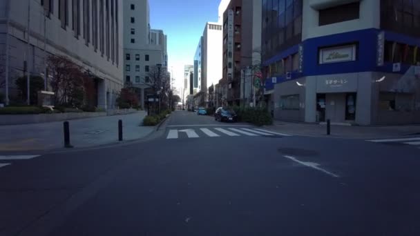 Tokyo Ginza Nyårsdag Cykling — Stockvideo