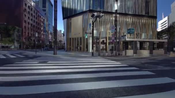 Tokyo Ginza Nyårsdag Cykling — Stockvideo