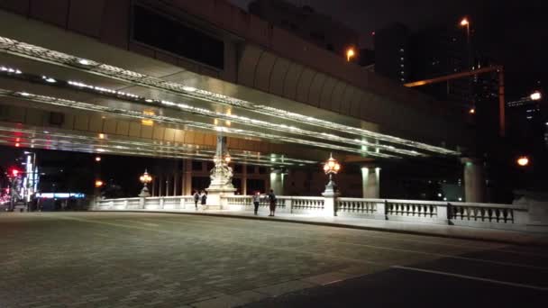Nachtsicht Auf Tokio Nihonbashi — Stockvideo