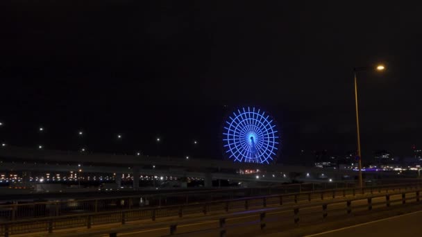 Odaiba Στην Ιαπωνία Tokyo Night View — Αρχείο Βίντεο