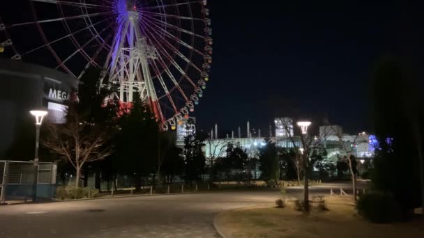 Odaiba Στην Ιαπωνία Tokyo Night View — Αρχείο Βίντεο