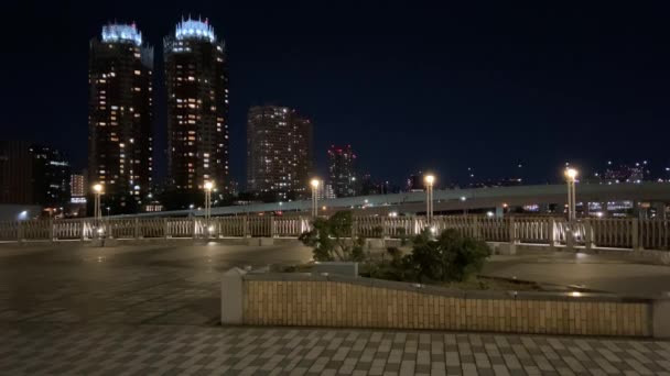 Odaiba Japánban Tokyo Night View — Stock videók
