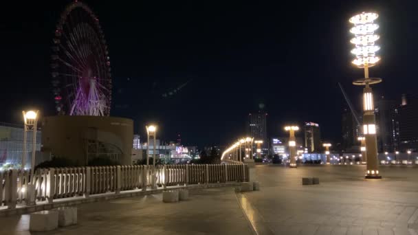 Odaiba Японии Tokyo Night View — стоковое видео