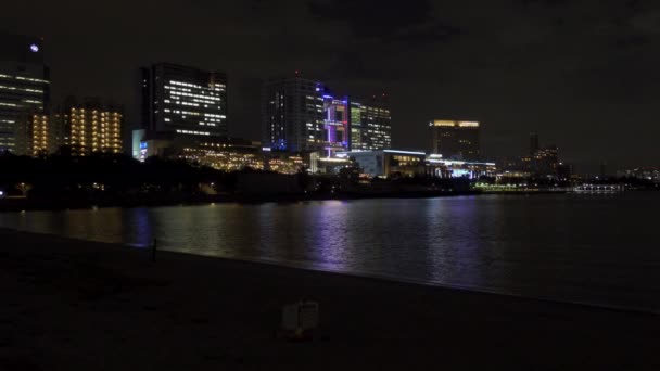 Odaiba Японии Tokyo Night View — стоковое видео