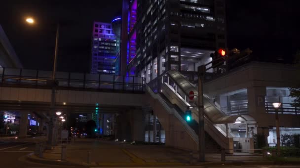 Japonya Odaiba Tokyo Gece Manzarası — Stok video