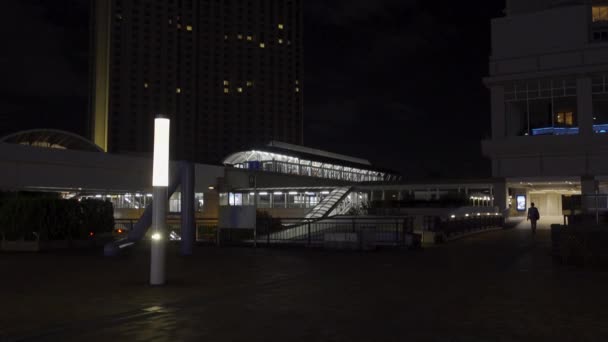 Japonya Odaiba Tokyo Gece Manzarası — Stok video