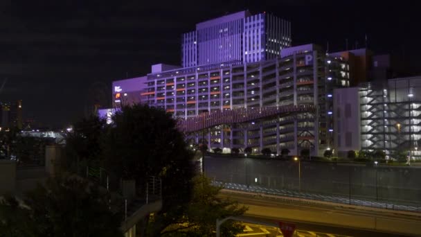 Odaiba Japan Nachtansicht Tokio — Stockvideo