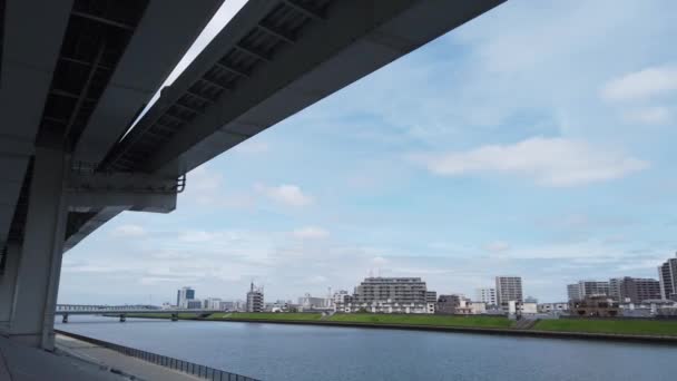 Tóquio Arakawa Leito Rio Vídeo Clip — Vídeo de Stock