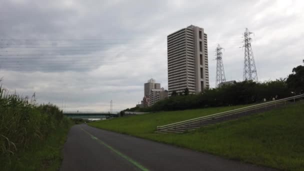 Tokyo Arakawa Rivierbedding Videoclip — Stockvideo