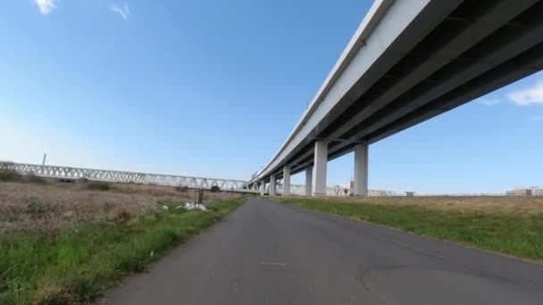 Arakawa Fietsweg Japan Tokio — Stockvideo