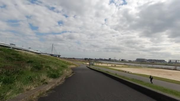 Arakawa Cycling Road Japonia Tokio — Wideo stockowe