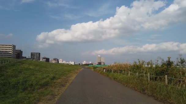 Jalan Bersepeda Arakawa Jepang Tokyo — Stok Video