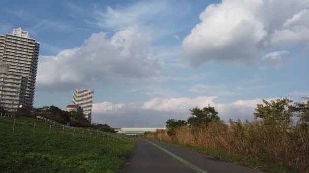 Arakawa Radweg Japan Tokio — Stockvideo