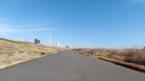 Дорога Арава Велосипедистов Япония Токио — стоковое видео