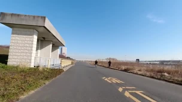 Arakawa Radweg Japan Tokio — Stockvideo