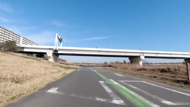 Arakawa Ciclismo Estrada Japão Tóquio — Vídeo de Stock