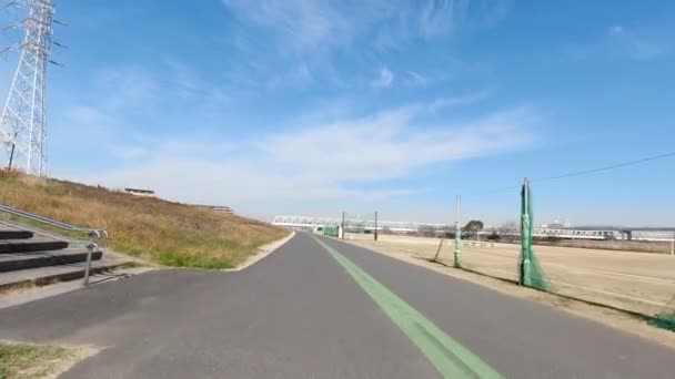 Arakawa Cycling Road Japón Tokio — Vídeo de stock