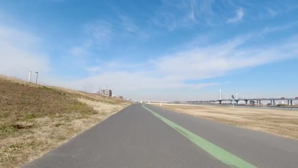 Arakawa Cykling Road Japan Tokyo — Stockvideo