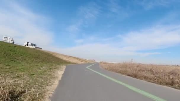 Arakawa Ciclismo Estrada Japão Tóquio — Vídeo de Stock