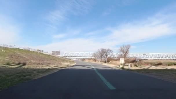 Arakawa Ciclismo Estrada Japão Tóquio — Vídeo de Stock