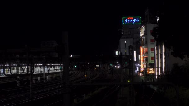 Uguisudani Japonsku Tokyo Midnight — Stock video