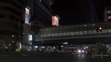 Shibuya Japonya 'da, Tokyo Gece Manzarası
