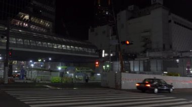 Shibuya Japonya 'da, Tokyo Gece Manzarası