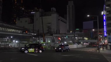 Shibuya Japonya 'da, Tokyo Gece Manzarası