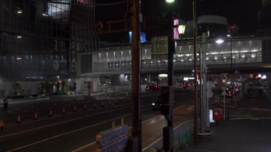 Shibuya Japonya 'da, Tokyo Gece Manzarası