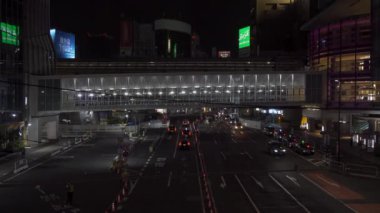 Shibuya Japonya 'da, Tokyo Gece Manzarası