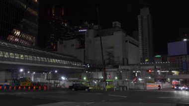 Shibuya Japonya 'da, Tokyo Gece Manzarası