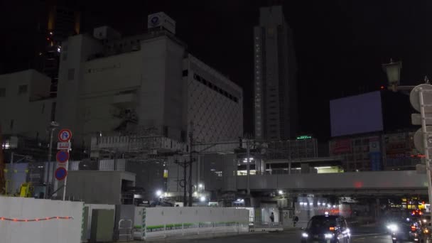Shibuya Japón Tokio Vista Nocturna — Vídeos de Stock