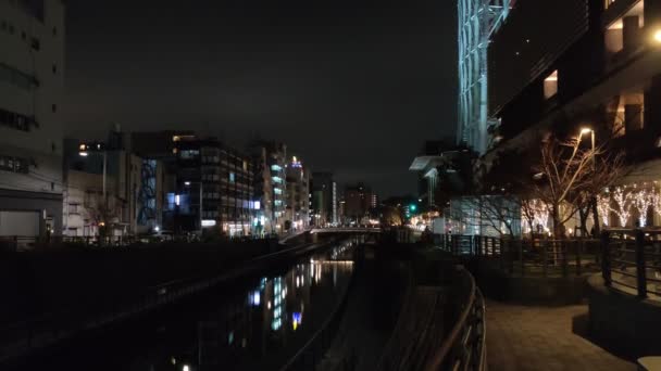 Tokyo Sky Tree Vista Nocturna — Vídeo de stock