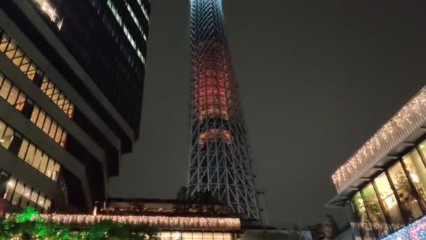 Tokyo Sky Tree Night View — стокове відео