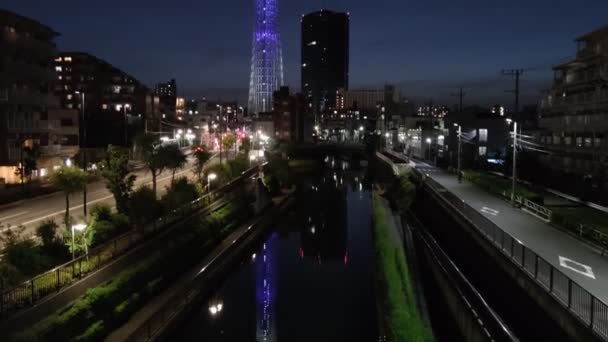 Tokyo Sky Tree Night View — Stock Video