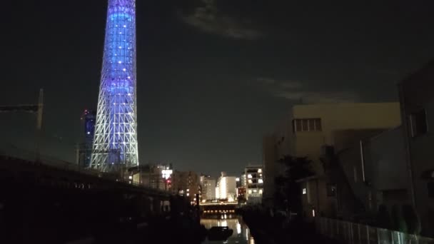 東京スカイツリー夜景 — ストック動画