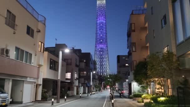 Tokyo Sky Tree Night View — Stockvideo