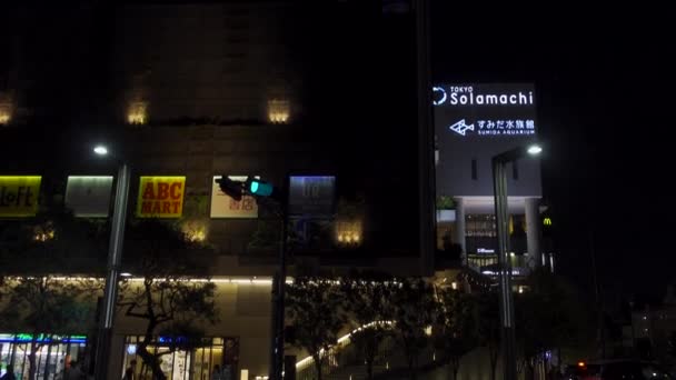 Nachtsicht Auf Den Tokyo Sky Tree — Stockvideo