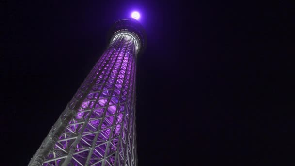 Tokyo Sky Tree Vista Nocturna — Vídeos de Stock