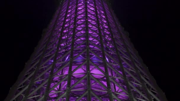 Nachtsicht Auf Den Tokyo Sky Tree — Stockvideo