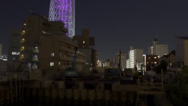 Tokyo Sky Tree Vista Nocturna — Vídeo de stock